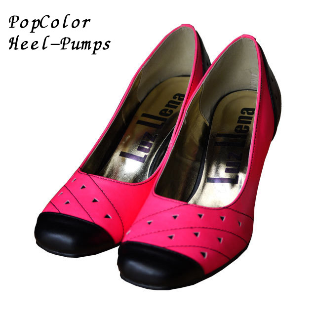 ヒール　美脚脚長　カジュアル　フェミニン　ガーリー　お洒落　パンプス