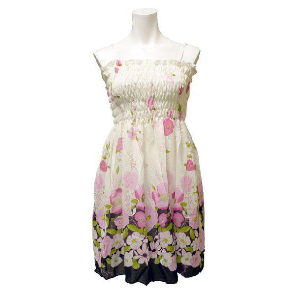 花柄　チュニック　ノースリーブ　夏