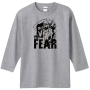 女性と狼音ロゴプリント7分袖Tシャツ