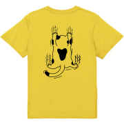 逆さま猫 バックプリントTシャツ｜シュール ねこ 動物 グラフィック