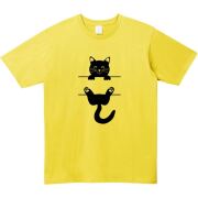 しがみつく猫ロゴTシャツ