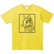 真珠の耳飾りの少女パロディロゴTシャツ