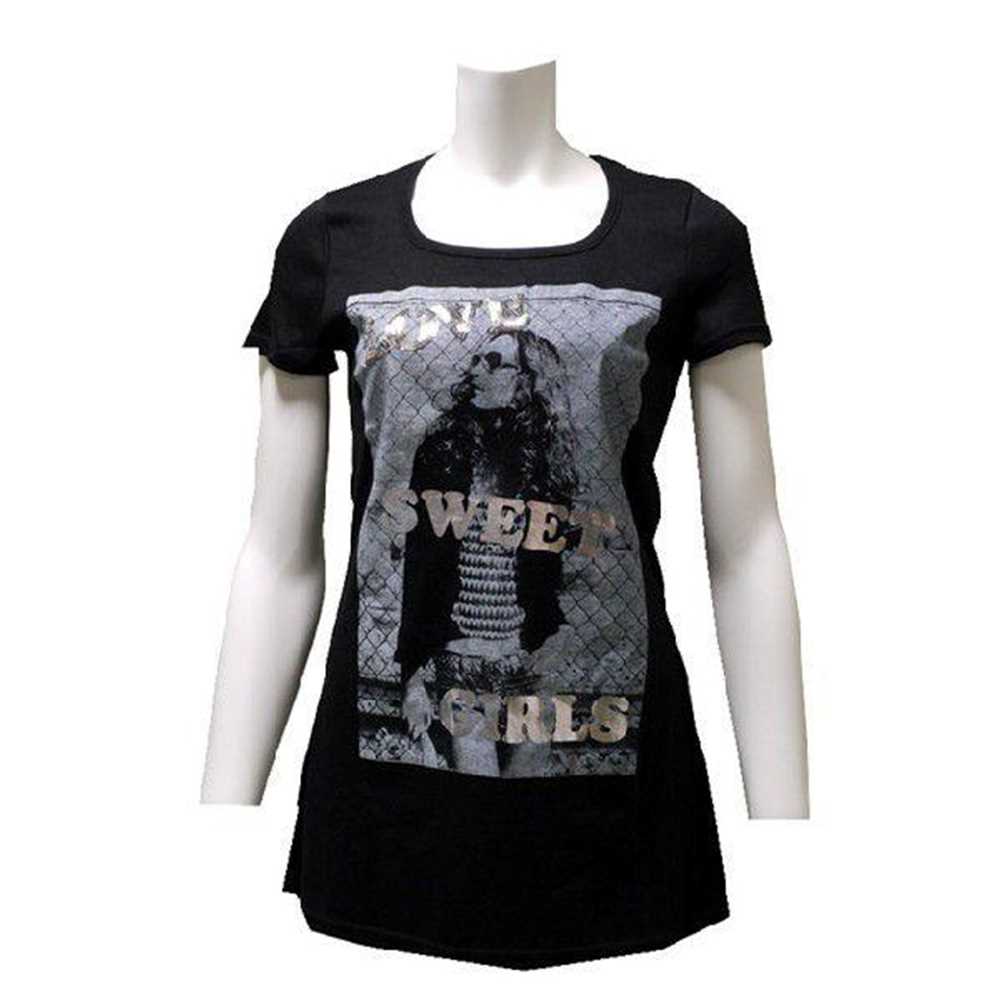 スパンコール ロゴ プリントTシャツ