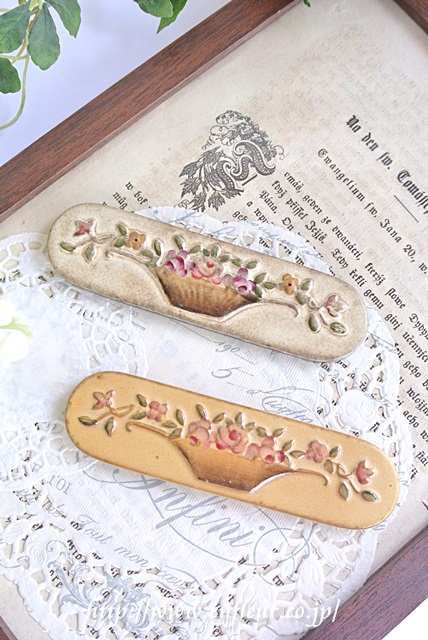 マニー　ヴィンテージタイル フラワーバスケットオバール