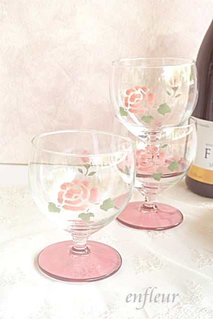 マニー ローズ ガラス スタッキンググラス マニーと薔薇の雑貨のアンフロール Enfleur