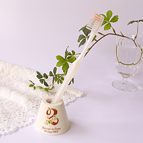 マニー　ノンブル　陶器　ハブラシスタンド　ピンク・2