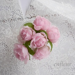 ラッピングフラワーピック　ミニローズ　ピンク