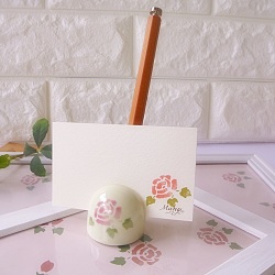 マニー　ローズ陶器　メモスタンド