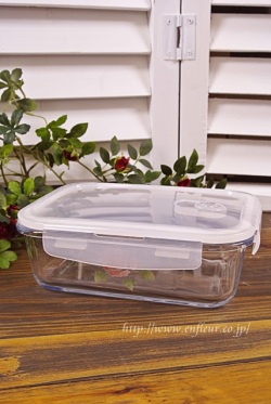 マニー　ローズガラス　レクタングル　コンテナＬ