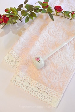 カントリーローズ　フェイスタオル　ピンク