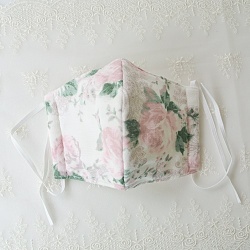 ガーゼマスクレース レースローズ（ピンク）