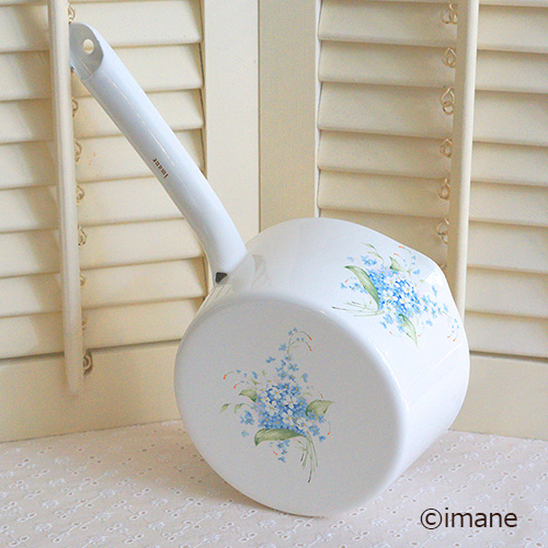 イマン クラリス ホーロー 両口ミルクパン【イマン＆マニー薔薇の雑貨  