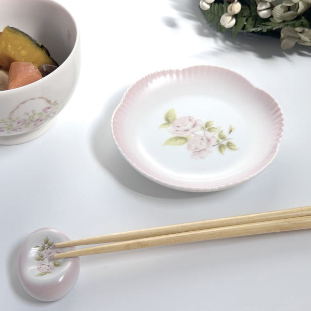 イマン】ダイアナローズ フラワーナッピー皿【イマン、マニーと薔薇の