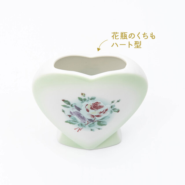 イマン プリンセスローズグリーン ハートフラワースタンド【薔薇の雑貨
