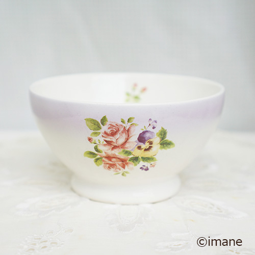 イマン イザベラ パープル カフェオレボウル【イマン＆マニー薔薇の  