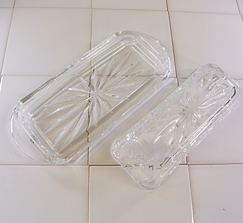 ガラスバターディッシュ フラワー【マニーと薔薇の雑貨のアンフロール