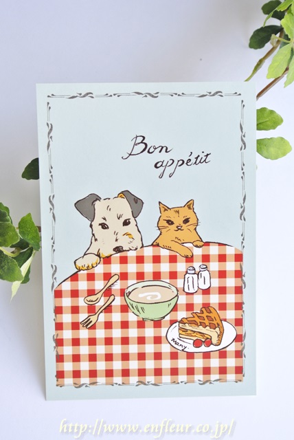マニー ポストカード 犬と猫【マニーと薔薇の雑貨のアンフロールenfleur】