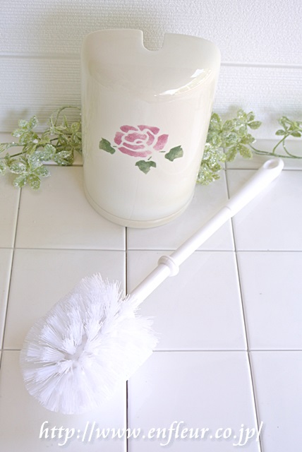 マニー ローズ陶器 トイレブラシスタンド【マニーと薔薇の雑貨の