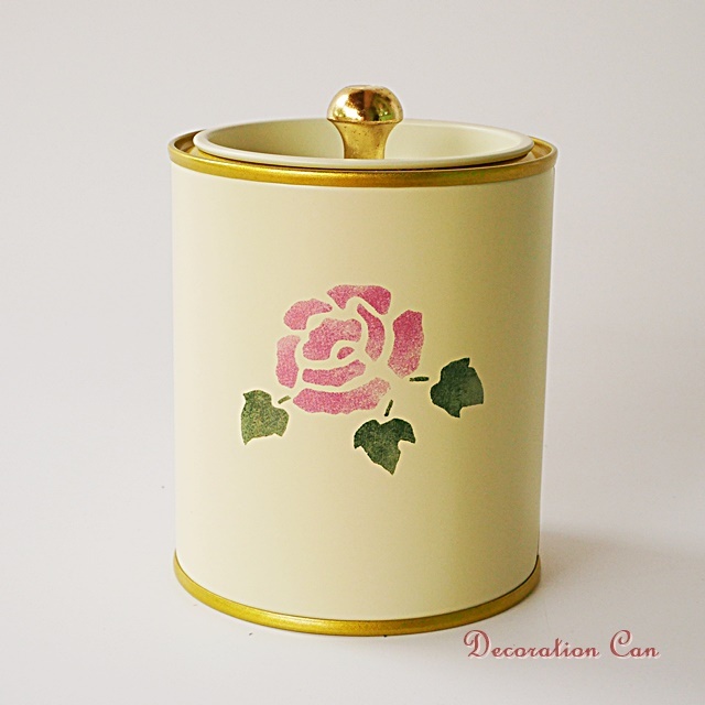 マニー デコレーション缶L ピンク（ローズ）【マニーと薔薇の