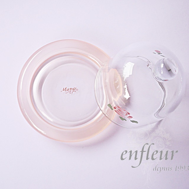 【1点限り】マニーローズ　ガラスのケーキドームソーサー 1点限り】マニーローズガラスのケーキドームソーサー