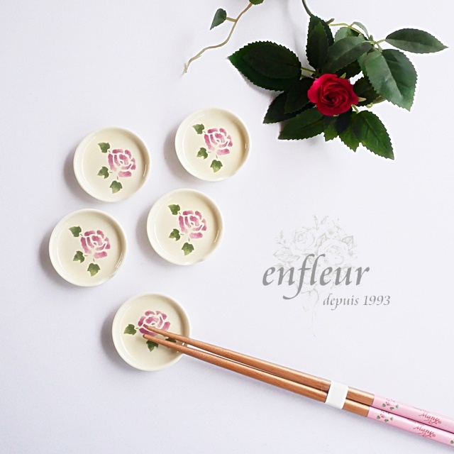 マニー ローズ陶器 スプーンレスト【薔薇の雑貨のアンフロール