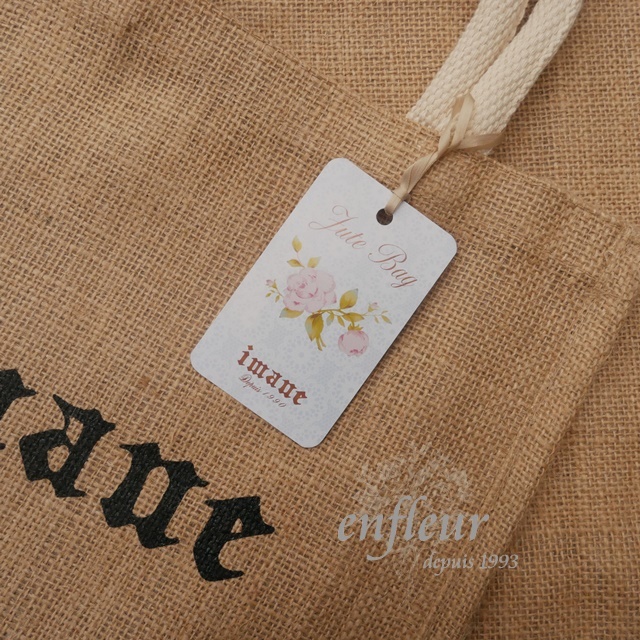 イマン スクエアジュートバッグ【イマン＆マニー薔薇の雑貨の