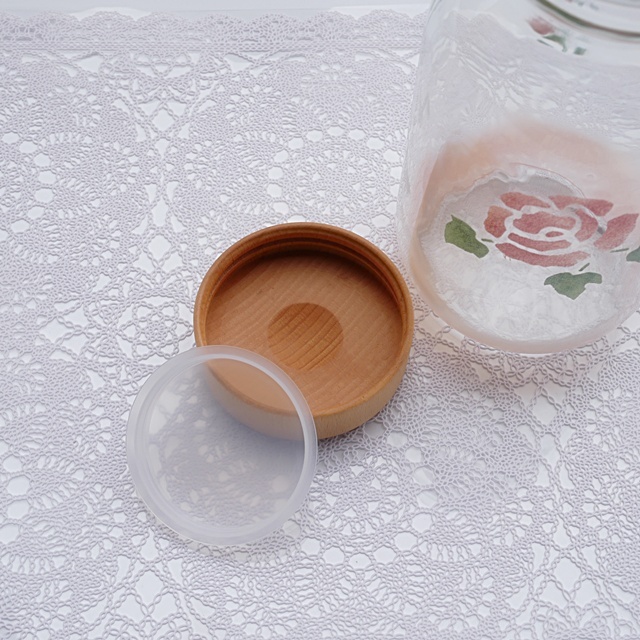 マニー ローズガラス 木ふたガラスボトル S【イマン、マニーと