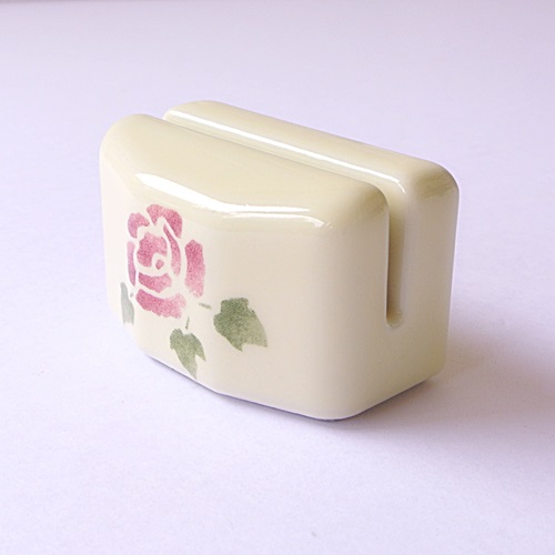 マニー ローズ陶器 カードスタンド【マニーと薔薇の雑貨のアンフロール