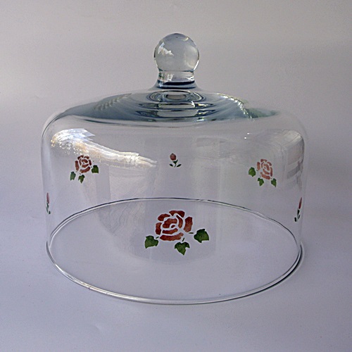 マニー　ローズ　ガラスケーキドーム Many（食器） マニーローズ ガラス ケーキドーム(L