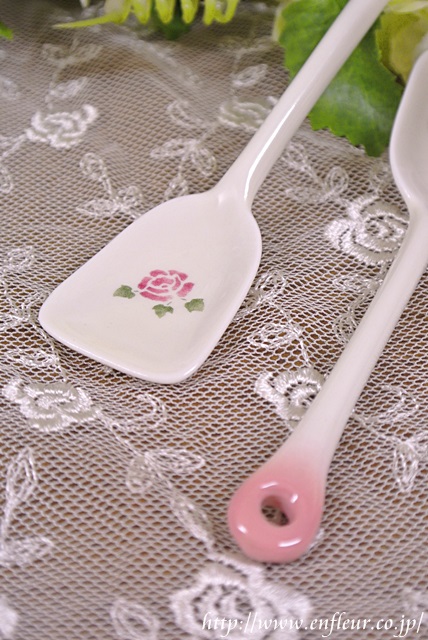 マニー ローズ陶器 陶器カトラリー アイススプーン 【マニーと