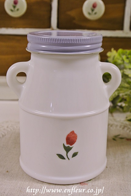 マニー ローズ ガラス ミルクボトル【マニーと薔薇の雑貨のアン