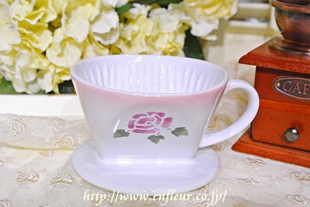 マニー ローズ陶器 ドリッパー【マニーと薔薇の雑貨のアンフロール