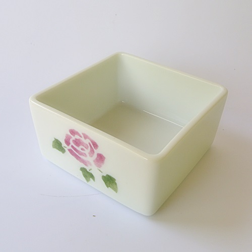 マニー ローズ陶器 バターケース・ハーフ【マニーと薔薇の雑貨の