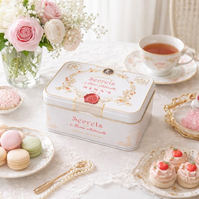 ニナス Royal box for tea ニナスブレンド ティーバッグ缶【薔薇の雑貨