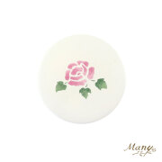 マニーローズ布物 マニー ステンシルローズ 陶器 タイルクロック角 － フレンチ