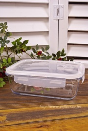 マニー　ローズガラス　レクタングル　コンテナＬ