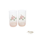 マニー　ガラスペアタンブラー(ローズ)