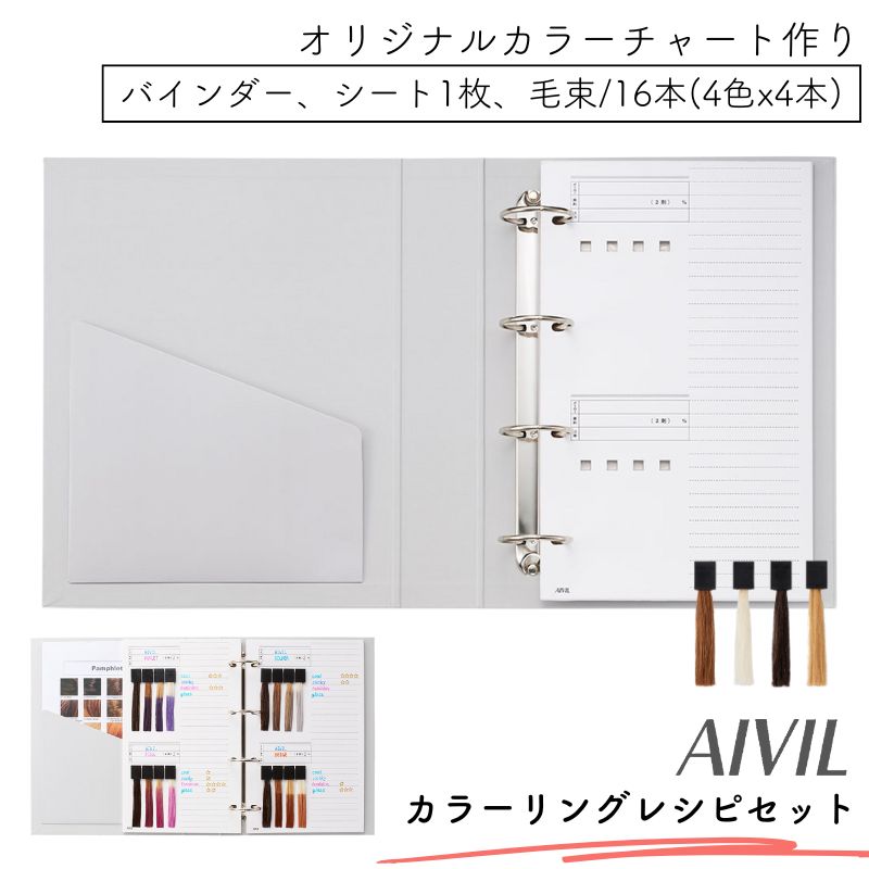 アイビル カラーリングレシピセット（バインダ・シート・毛束） オリジナルカラーチャート 理美容 ヘアカラーリング AIVIL