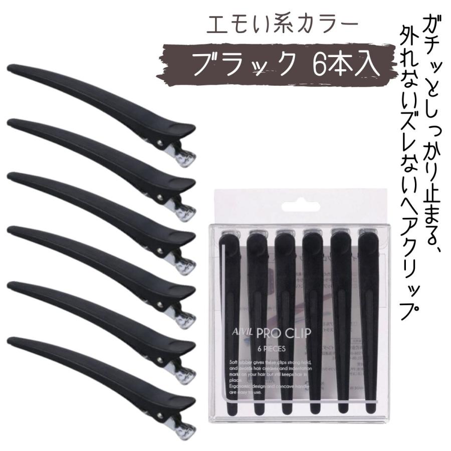 アイビル プロクリップ ブラック 6本入 しっかり留まる プロ用ヘアクリップ ダッカール CL-22C04