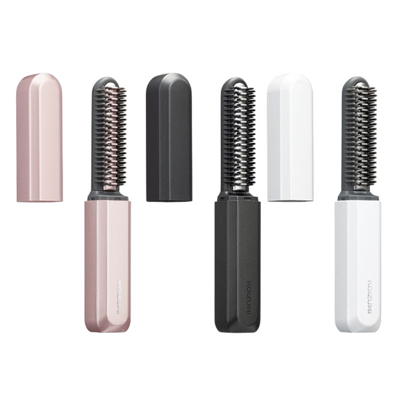 コイズミ 前髪アイロン コードレス 前髪用 ヘアアイロン 充電式 ブラシ型 携帯 ミニ KHR-6420
