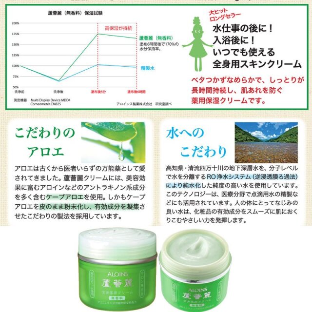 クロネコ便 蘆薈麗 ロカイレイ 全身薬用アロエクリーム 185g 6個セット