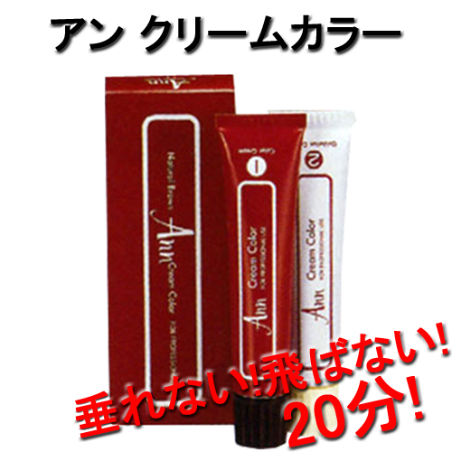 アン クリームカラー 1組入 放置タイム20分 粘りのある白髪染め 業務用カラー剤 生え際、リタッチにもおすすめ