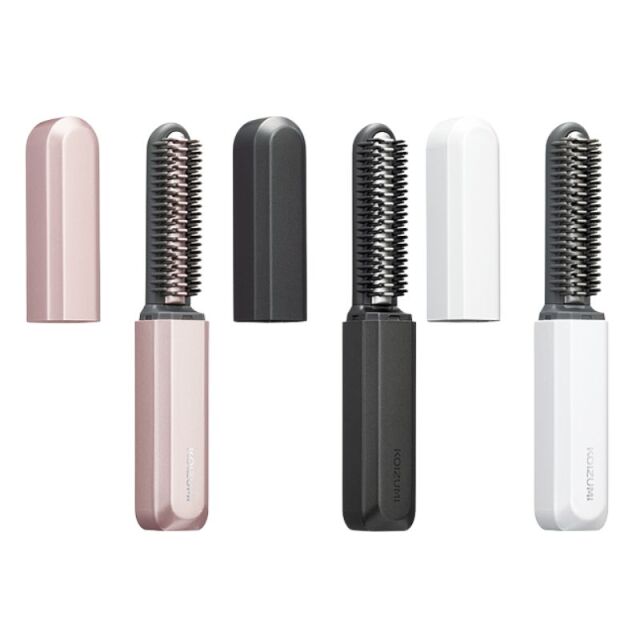 コイズミ 前髪アイロン コードレス 前髪用 ヘアアイロン 充電式 ブラシ型 携帯 ミニ KHR-6420