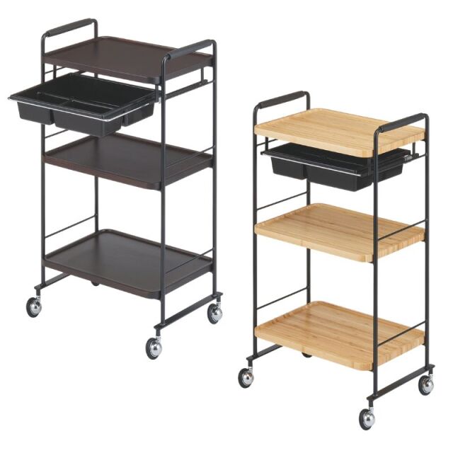 ［代引き不可］ バンブーワゴン NC-430 美容室ワゴン キャスター付き 日本製 理容室 美容院 サロン 西村製作所