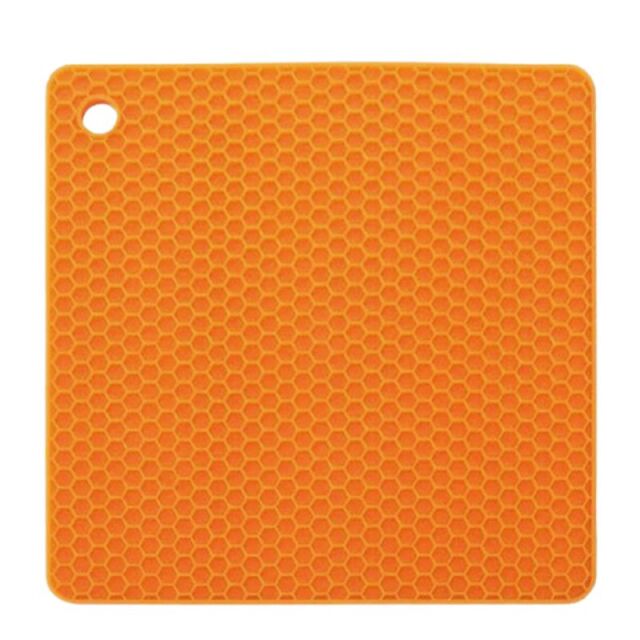 ウィキャン 耐熱 シリコンマルチマット オレンジ 220℃耐熱 使用後の熱いヘアアイロン・コテ置きに