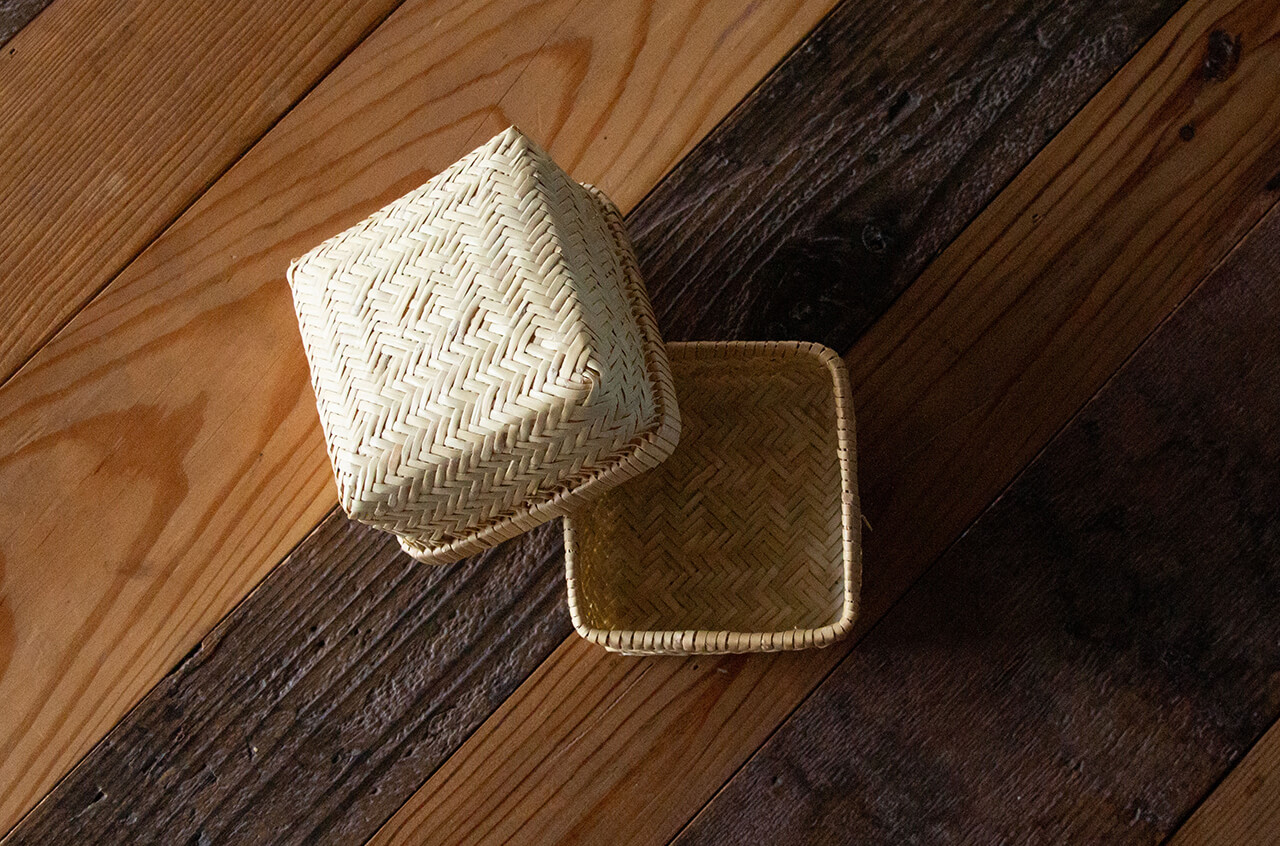 鳥越竹細工 すず竹 ミニ弁当箱 角