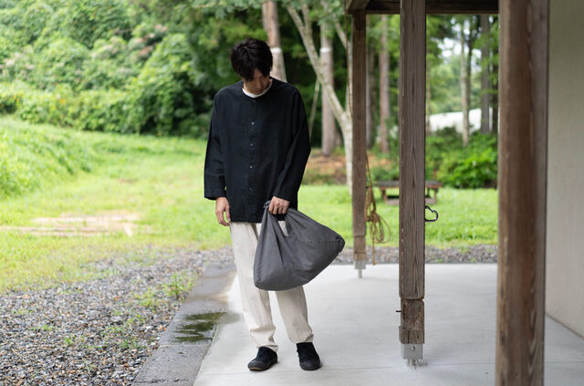 縁日 AZUMAFUKURO あずま袋　綿麻 炭染め