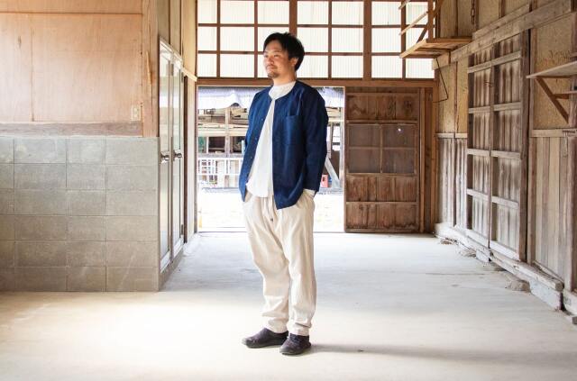 縁日　Indigo 鯉口シャツ