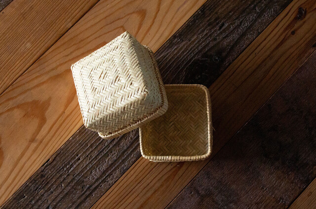 鳥越竹細工 すず竹 ミニ弁当箱 角