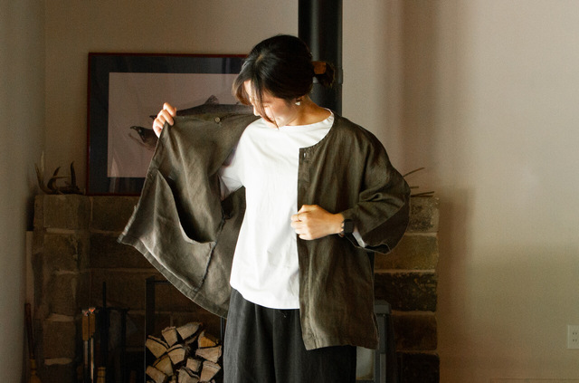 縁日　漆染め ダボシャツ　DABO SHIRT 麻